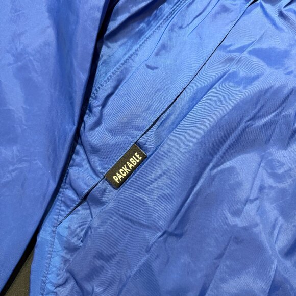 Cabelas Women’s Packable Windbreaker Large Blue Vented Hooded Full Zip - Picture 5 of 13